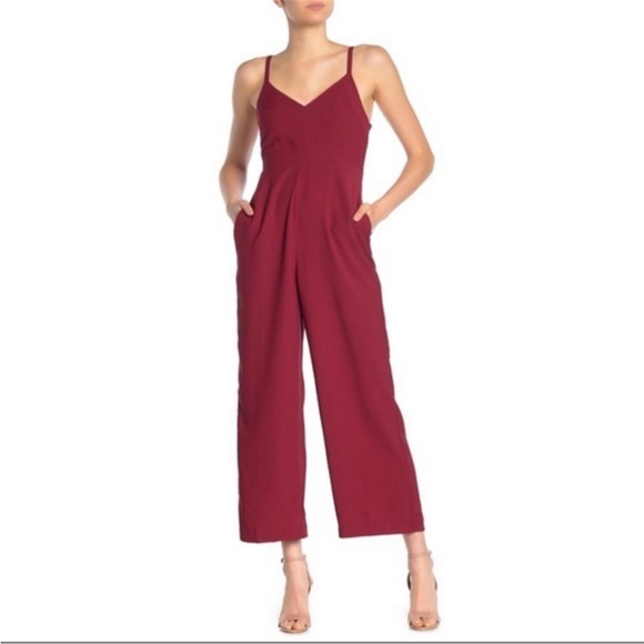 Madewell Pants - Madewell Thistle Cami Wide Leg Jumpsuit Red Size 4 Holiday Party Look